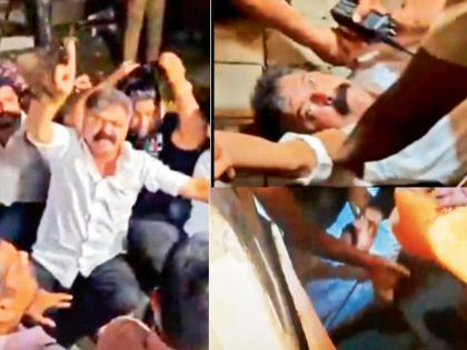 Gopichand Padalkar Clash Row: Jitendra Awhad got under a police car, had to be dragged out | आव्हाड घुसले पोलिस कारखाली, ओढून काढावे लागले बाहेर Gopichand Padalkar Clash Row: Jitendra Awhad got under a police car, had to be dragged out | आव्हाड घुसले पोलिस कारखाली, ओढून काढावे लागले बाहेर