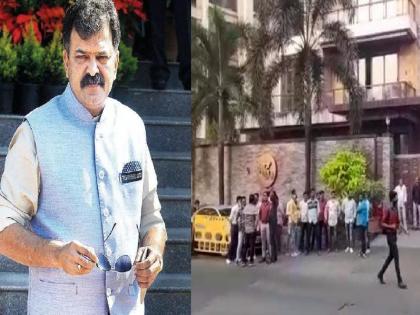 Maharashtra Minister Jitendra Awhad’s remarks on OBCs sparks row, morcha on ministers house in thane, police | Jitendra Awhad : "पोलिसांनी वेळीच बंदोबस्त करावा, अन्यथा...", जितेंद्र आव्हाडांच्या घराबाहेर कार्यकर्त्यांची गर्दी, पोलिसांचा फौजफाटा तैनात