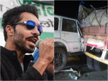 Punjabi Actor and singer Deep sidhu car entered 22 tyre truck dragged meters NRI friend told | Deep Sidhu Death : 22 टायर ट्रकला धडकली दीप सिद्धूची स्कॉर्पिओ; NRI मैत्रिणीनं सांगितलं 'त्या'वेळी नेमकं काय घडलं