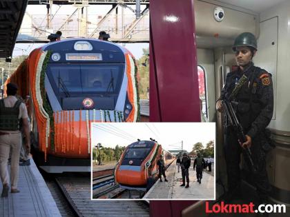 Katra-Srinagar Vande Bharat Train: tight security arrangements on the 'Vande Bharat' Express going to Kashmir | मशीन गन, बुलेटप्रूफ जॅकेट अन्...काश्मीरला जाणाऱ्या 'वंदे भारत' एक्सप्रेसमध्ये चोख सुरक्षा व्यवस्था Katra-Srinagar Vande Bharat Train: tight security arrangements on the 'Vande Bharat' Express going to Kashmir | मशीन गन, बुलेटप्रूफ जॅकेट अन्...काश्मीरला जाणाऱ्या 'वंदे भारत' एक्सप्रेसमध्ये चोख सुरक्षा व्यवस्था