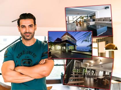 John Abraham House :जॉन अब्राहमचं अवॉर्ड व्हिनिंग घर पाहिलंत का, आतून दिसते कसं? पाहा या आलिशान घराचे Inside Photo
