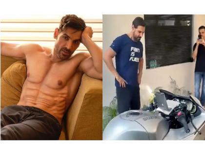 John Abraham's Suzuki Hayabusa Bike: Dhoom Machale Dhoom..! John Abraham buys a powerful bike, watch the video... | John Abraham's Suzuki Hayabusa Bike: धूम मचाले धूम..! John Abraham ने खरेदी केली पॉवरफुल "Dhoom" बाईक, पाहा Video...