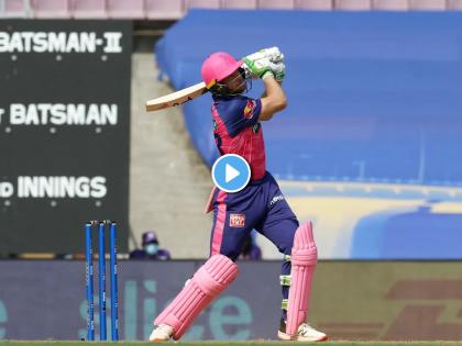 Jos Buttler power hitting booster dose to Rajasthan Royals Run Rate Basil Thampi goes for 26 Runs Over IPL 2022 MI vs RR Live | Jos Buttler, IPL 2022 MI vs RR Live: जोसचा 'बूस्टर डोस'! मुंबईच्या गोलंदाजाला बटलरने एका ओव्हरमध्ये कुटल्या २६ धावा, पाहा Video