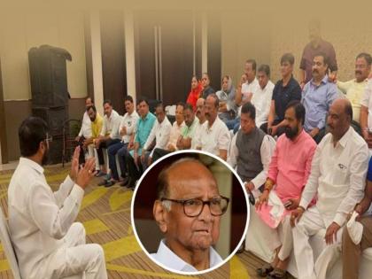 We are not afraid to come to Maharashtra, said North Minister Eknath Shinde to NCP chief Sharad Pawar. | Eknath Shinde: महाराष्ट्रात यायला आम्ही थोडीच घाबरतो; एकनाथ शिंदेंचं गुवाहाटीतून शरद पवारांना प्रत्युत्तर