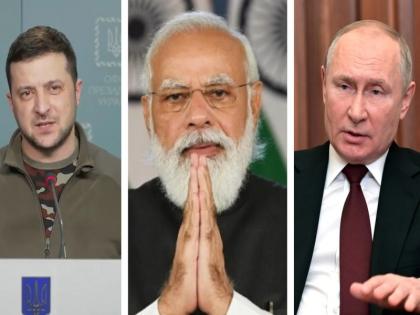 PM Narendra Modi will hold talks with Russian President Vladimir Putin and Ukrainian President Volodymyr Zelensky today. | Russia Ukraine War: एकीकडे पुतिन अन् दूसरीकडे जेलेन्स्की; नरेंद्र मोदी आज दोन्ही राष्ट्राध्यक्षांशी फोनवरुन चर्चा करणार