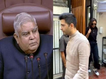 Rajya Sabha MP Raghav Chadha and Bollywood actress Parineeti Chopra were spotted together outside a restaurant in Mumbai. | परिणीती चोप्रावरून राज्यसभेच्या सभापतींनीही काढला ‘चिमटा’; उपस्थितांमध्ये पिकला हशा