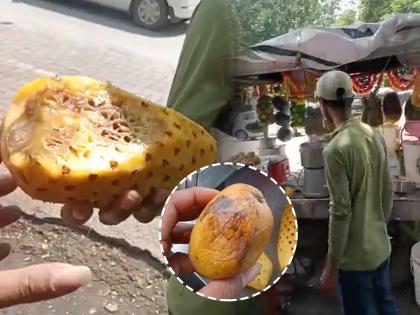 Street juice seller selling Rotten fruit juice on handcarts endangering health Watch the video | हातगाडीवर सर्रास विकला जातोय सडक्या फळांचा रस, आरोग्य धोक्यात; पाहा भिवंडीतला Video