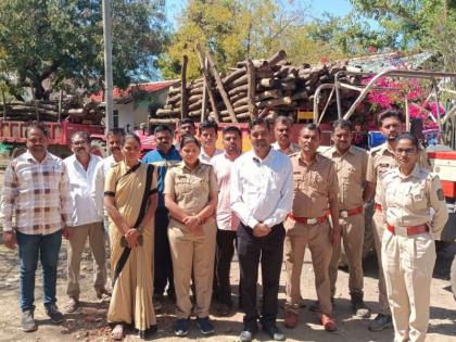 5 lakh teak seized in forest department action; Big action at Gotmara in buldhana | वनविभागाच्या कारवाईत ५ लाखांचे सागवान जप्त; गोतमारा येथे मोठी कारवाई