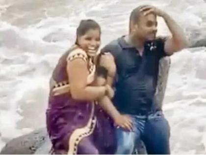 mumbai bandra bandstand woman drown and dead by giant wave video viral | Video - मम्मी-मम्मी... लेक ओरडत राहिली; फोटोच्या नादात महिला डोळ्यादेखत समुद्रात वाहून गेली