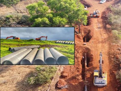 Work on the new water channel of the Kas scheme is almost 70 percent complete | 'कास'ची नवीन जलवाहिनी ठरणार सातारकरांसाठी ‘जीवनवाहिनी’; ७० टक्के काम पूर्ण 
