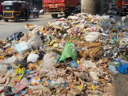 Garbage piles up in Bhiwandi on the eve of Diwali; Citizens are angry against municipal administration | ऐन दिवाळीच्या तोंडावर भिवंडीत कचऱ्याचे ढीग; मनपा प्रशासनाविरोधात नागरिक संतप्त