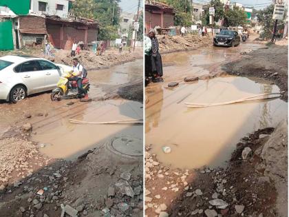 The path of the final pilgrimage is also very difficult; Road work of Kailasnagar stopped for a month | अंतिम यात्रेची वाटही अत्यंत बिकट; एक महिन्यापासून स्मशानभूमीसमोरील रस्त्याचे काम बंद