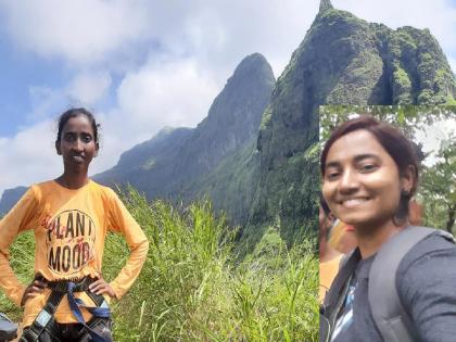 Moroshi's Bhairavagad, a difficult category for trekking in the Sahyadri valley, was climbed by Shubhangi Patil and Divyang Kajal Kamble from Sangli | सांगलीच्या शुभांगी, दिव्यांग काजलने सर केला भैरवगड; अत्यंत अवघड शिखरावर जीवघेण्या स्थितीत केली चढाई