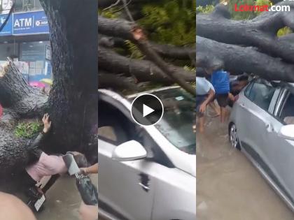 Shocking video! Death strikes, father commits suicide in front of daughter; Incident in Delhi | थरकाप उडवणारा व्हिडीओ! मृत्यूने घातली झडप, बापाने लेकीसमोर जागेवरच सोडला जीव; दिल्लीतील घटना