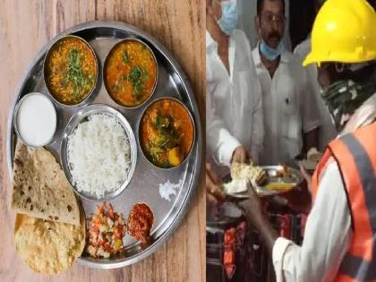 Construction Workers' Mid-Day Meal Scheme from the concept of Labor and Rural Development Minister Hasan Mushrif to stop the neglect of construction workers for meals during the Corona period | 'मध्यान्ह भोजन योजने'मुळे 'कामगारांना' बळ, रोज ५२ हजार जणांना कामाच्या ठिकाणी मिळतयं मोफत जेवण