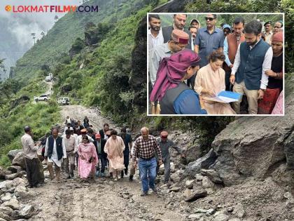 BJP MP Kangana Ranaut visit to flood affected areas in Himachal Pradesh | पायी चालत डोंगर पार, पूरग्रस्तांना दिला धीर... खासदार कंगना रणौत यांचा हिमाचल दौरा