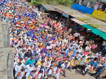 Grand Reservation Rescue rally started in Kankavli Strong slogans against Congress, Rahul Gandhi | कणकवलीत निघाली भव्य 'आरक्षण बचाव' रॅली; काँग्रेस, राहुल गांधी यांच्या विरोधात जोरदार घोषणाबाजी