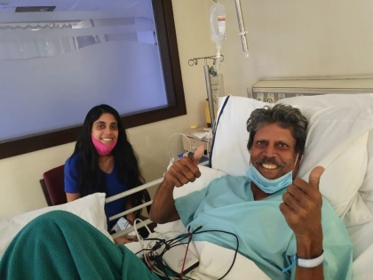 Kapil Dev doing fine, discharged from hospital, Chetan Sharma gives update on former captain's health | कपिल देव यांना मिळाला डिस्चार्ज; चेतन शर्मा यांनी पोस्ट केला फोटो