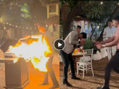 actor Karan Vohra just got saved while shooting for serial on set caught fire | मालिकेच्या सेटवर शूटिंग करताना खरंच लागली आग, थोडक्यात वाचला अभिनेता; Video व्हायरल