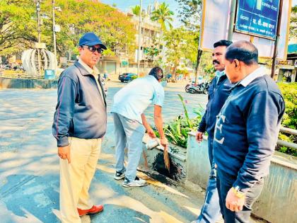 Stop spitting on the street Pichkari shot and the police made her remove it in front of everyone | रस्त्यावर थुंकणे थांबवा...! पिचकारी मारली अन् पोलिसांनी सर्वांसमोर ती काढायला लावली