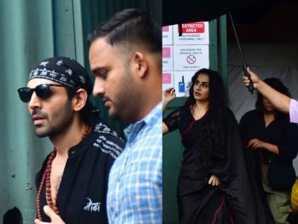 Bhool Bhulaiyaa kartik aryan and vidya balan look out see their photos | मंजुलिका अन् रुह बाबाची एन्ट्री! 'भूलभूलैय्या 3' मधील कार्तिक-विद्याचा लूक पाहून चाहत्यांच्या कमेंट्स