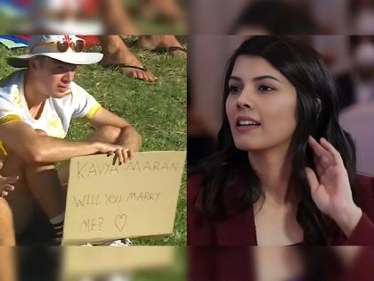 Sunrisers Hyderabad co-owner Kaviya Maran gets marriage proposal from a South African fan during SA20 match, Video | SRH ची मालकीण काव्या मारनला Live Match मध्ये दक्षिण आफ्रिकन चाहत्याकडून लग्नाची मागणी, Video 