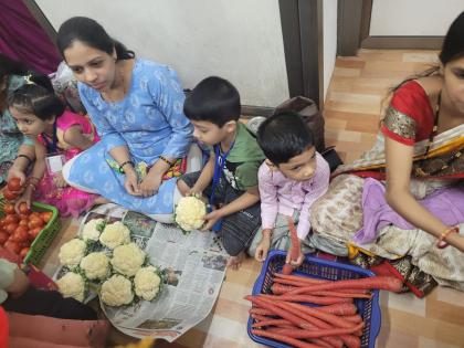 tilaknagar balak mandir school vegetable mandai activity received overwhelming response from students parents | टिळकनगर बालक मंदिर शाळेच्या भाजी मंडई उपक्रमाला विद्यार्थी, पालकांचा उदंड प्रतिसाद