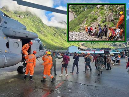 heavy rain Rescue of 2500 devotees from Kedarnath, 16 missing who went for darshan | पावसाचा कहर! केदारनाथ मार्गावरून 2500 भाविकांचे रेस्क्यू, दर्शनासाठी गेलेले 16 जण बेपत्ता