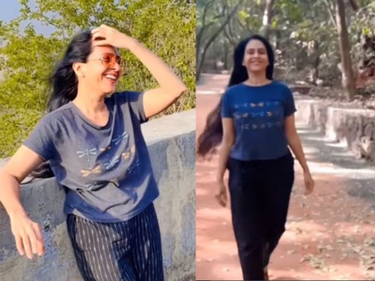 marathi actress Aishwarya Narkars share new video on Kesariya Tera Ishq Hai Piya song | केसरिया तेरा...!! जीवनाचा मनमुराद आनंद लुटणाऱ्या ऐश्वर्या नारकरचा व्हिडीओ व्हायरल