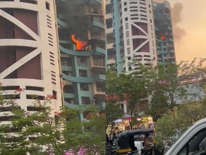 Quadrangular building fire in Kharghar Fortunately there were no casualties | खारघरमधील चतुर्भुज इमारतीला आग; सुदैवाने जीवितहानी नाही  