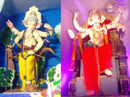 Contest for tall Ganesha idol in Khetwadi; Devotees throng to see the magnificent and attractive Ganesha | खेतवाडीत उंच उंच गणेशमूर्तीसाठी स्पर्धा; भव्य आणि आकर्षक गणपती पाहण्यासाठी भाविकांची गर्दी 