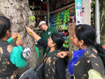 The administration's action to making trees fullfeel happy | खिळेमुक्त झाडे करण्यासाठी प्रशासनाचा कारवाईचा बडगा 