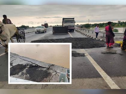 Cracks in the new bridge at Patala, fear among motorists | पाटाळा येथील नवीन पुलाला पडल्या भेगा, वाहनचालकांत भीतीचे वातावरण