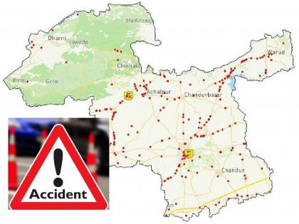 Amravati | Morshi-Warud road became death trap; 375 accident, 29 'black spots' in eight months | Amravati | मोर्शी-वरुड मार्ग मृत्यूचा सापळा; आठ महिन्यांत ३७५ अपघात, २९ 'ब्लॅकस्पॉट'