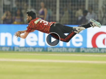 Ipl Match 2024 live score KKR vs SRH Mayank Markande holds on well to dismiss the explosive Ramandeep Singh, watch here video | IPL 2024 KKR vs SRH: WHAT A CATCH! उडता 'मयंक', युवा खेळाडूचा 'लय भारी' झेल