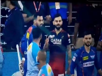 Virat Kohli Vs Naveen Ul Haq: KL Rahul calls him out in front of Virat Kohli; Naveen ul Haq denied that too, see the video after the controversy | Virat Kohli Vs Naveen Ul Haq: राहुलने कोहलीसमोर त्याला बोलावले; नवीन उल हकने तेही नाकारले, पाहा वादानंतरचा Video