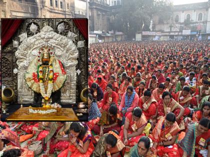 Ambabai devotional kunkumarchan ceremony, continuous chanting and chanting of Amba Mata Ki Jai | अंबाबाईचा भक्तिमय कुंकूमार्चन सोहळा, अंबा माता की जयचा अखंड गजर अन् मंत्रोच्चार