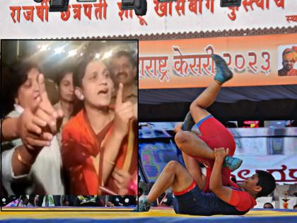 Tension in women's wrestling tournament in Kolhapur Social activists are aggressive against MP Brij Bhushan Sharan Singh who is accused of sexual abuse | कोल्हापुरातील महिला कुस्ती स्पर्धेत राडा, लैंगिक शोषणाचा आरोप असणाऱ्या खासदार ब्रिजभूषण यांच्याविरोधात सामाजिक कार्यकर्त्या आक्रमक