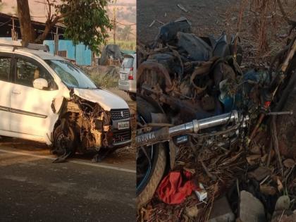 Bike rider seriously injured in four-wheeler and two-wheeler accident; Incident on Kolhapur-Ratnagiri Road | चारचाकी अन् दुचाकीच्या अपघातात दुचाकीस्वार गंभीर जखमी; कोल्हापूर-रत्नागिरी रोडवरील घटना