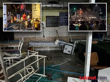 RG Kar Medical Hospital was vandalized by some unknown assailants during protests against the murder and rape case of a doctor in Kolkata | "पोलीस आम्हाला लपवा म्हणत होते"; नर्सने सांगितला हॉस्पिटलमधील अंगावर काटा आणणारा प्रसंग