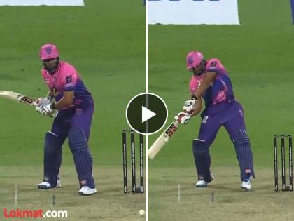 Kieron Pollard Never Seen Before Behind The Stumps Batting In Abu Dhabi T10 Video Goes Viral | पोलार्ड भाऊ असं कुठं असतंय व्हय? स्टंपच्या मागे जाऊन कोण खेळत राव! (VIDEO)