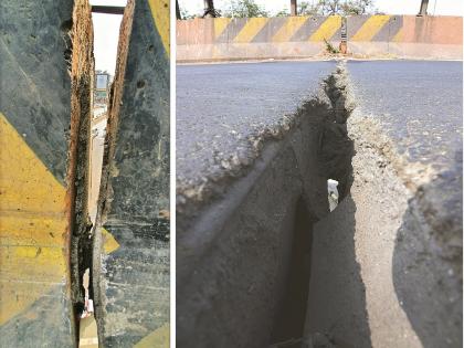 Dangerous gap on the Kranti Chowk flyover where 14,000 vehicles plying daily | दररोज १४ हजार वाहनांचा राबता असलेल्या क्रांती चौक उड्डाणपुलावर धोकादायक गॅप