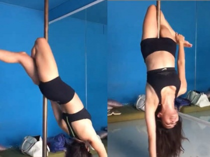 Taish actress Kriti Kharbanda has shared her video of the amazing pole dance | अभिनेत्री कृति खरबंदाचा पोल डान्स व्हिडीओ व्हायरल, पुलकितने दिलं होतं चॅलेंज