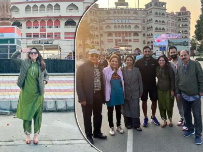 Actress Sonalee Kulkarni's visit Wagah border with her family, photo viral | संपूर्ण कुटुंबासोबत सोनाली कुलकर्णी पोहोचली भारत- पाकिस्तान बॉर्डरवर, म्हणाली-अभिमान...