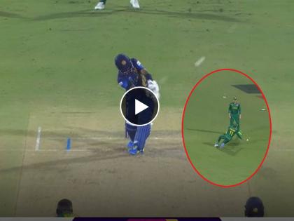 ICC ODI World Cup SA vs SL : KUSAL MENDIS smashed 25 balls fifty, 51* runs from 25 balls; A mix-up between Temba and Miller fannies up a chance to see Perera back to the shed. | SA vs SL : ६,६,६,६,६,६...! कुसल मेंडिसचे वादळ घोंगावले; मी-तू-मी-तू करत आफ्रिकेच्या खेळाडूंनी सोडला झेल 