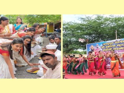 Service to Warkaris by lavani artists A unique program of lavani and devotional songs along with the meal | लावणी कलावंतांकडून वारकऱ्यांची सेवा; जेवणाबरोबरच लावणी व भक्तिगीतांचा अनोखा कार्यक्रम