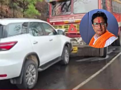 NCP MLA Kiran Lahamte Car Accident on Akole taluka of Ahmednagar | Kiran Lahamte: आमदार किरण लहामटे यांच्या कारला ट्रकची जोरदार धडक, थोडक्यात बचावले! NCP MLA Kiran Lahamte Car Accident on Akole taluka of Ahmednagar | Kiran Lahamte: आमदार किरण लहामटे यांच्या कारला ट्रकची जोरदार धडक, थोडक्यात बचावले!