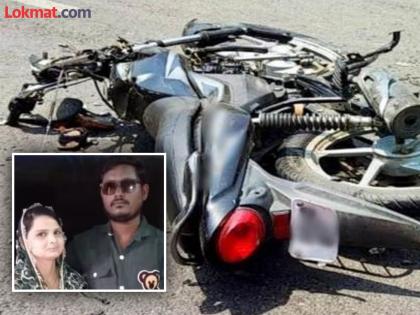 Latur driver reprimanded for careless driving the car ran over bike rider killing his wife and son | भरधाव कार चालवणाऱ्याला दिली समज; चालकाने मागून येऊन बाईकस्वाराच्या कुटुंबालाच उडवलं