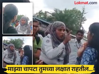 Challan and slap from mother in uniform! Female police officers angry at students who take triple seats | वर्दीतील आईकडून चापटासहित चालान; सुसाट ट्रिपल सीट विद्यार्थिनींवर महिला पोलिस भडकल्या