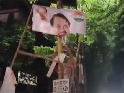 Latur: After the beating, 'Chava' activists were on the road late at night; NCP banners were torn | Latur: मारहाणीनंतर ‘छावा’चे कार्यकर्ते रात्री उशिरा रस्त्यावर; राष्ट्रवादीचे बॅनर फाडले